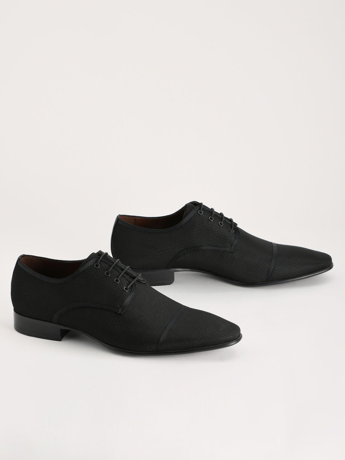 Mesh Derby Shoes, Black