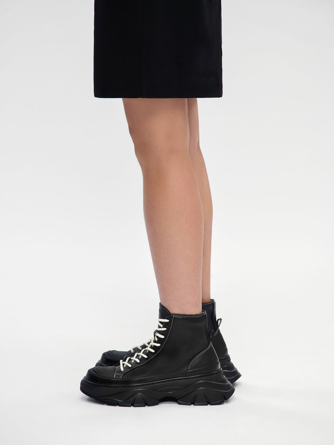 Hybrix Lace-Up Boots, Black