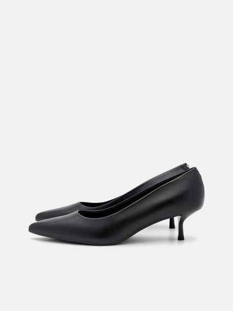 Quinn Leather Heel Pumps, Black