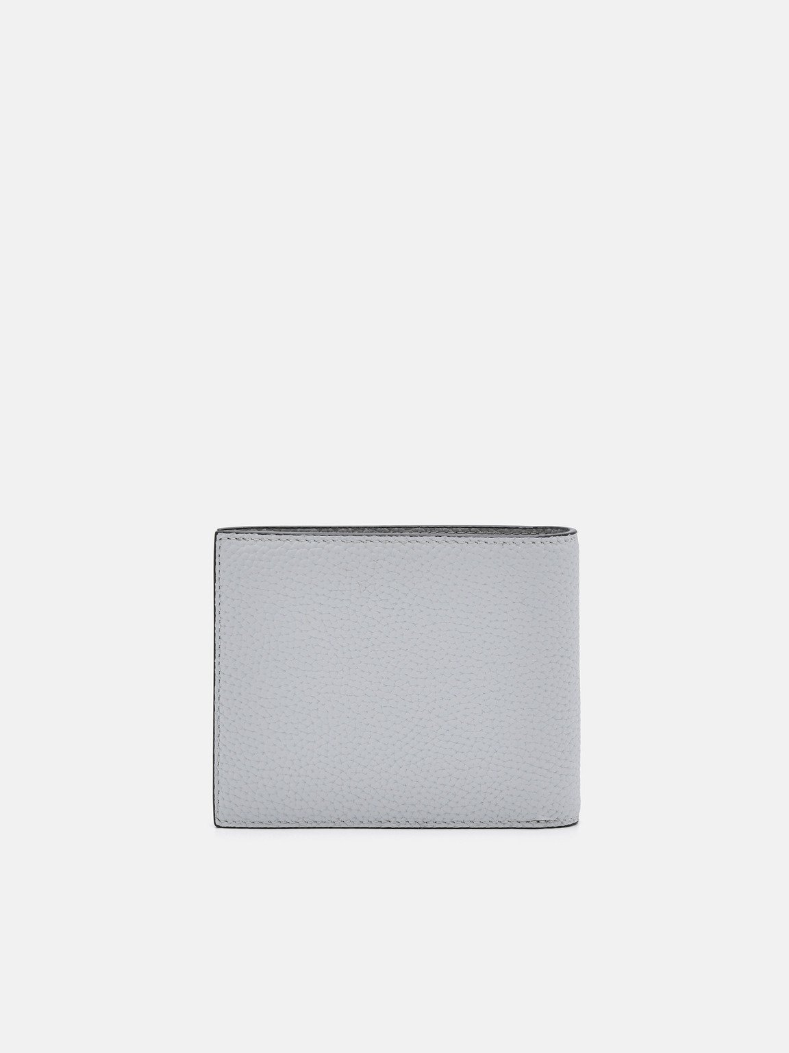 Embossed Leather Bi-Fold Wallet with Insert, Light Grey
