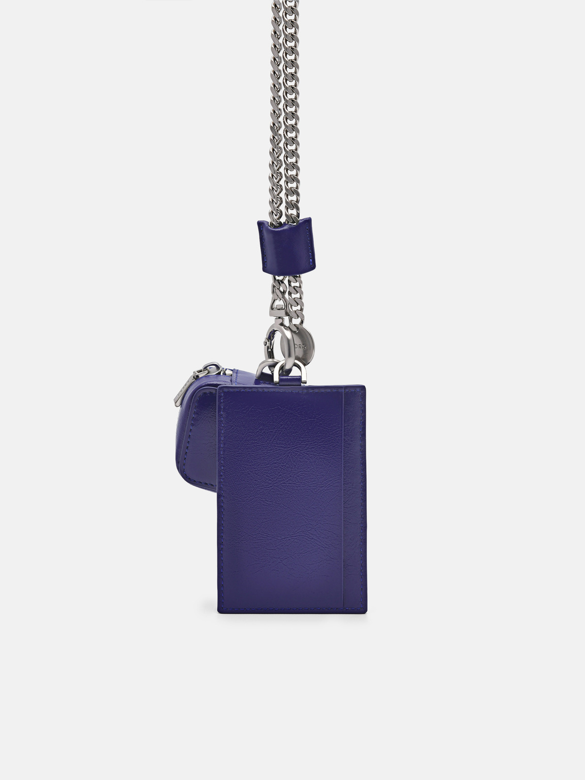 皮革掛繩配卡片包, 紫色