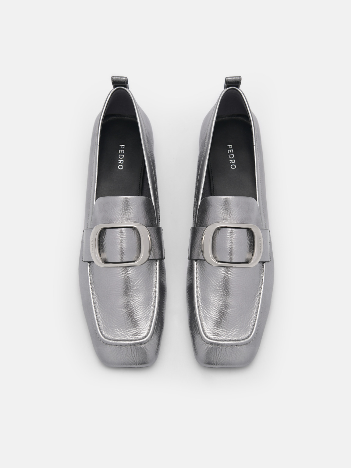 Eden Leather Loafers, Pewter