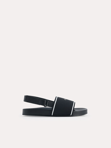 Monochromatic Casual Sandals, Black