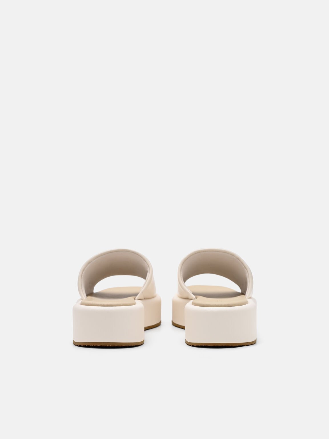 Leather Wedge Sandals, Chalk