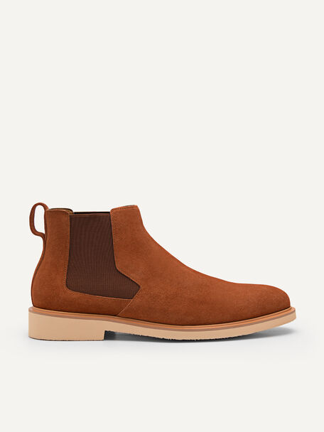 Camel Leather Ankle Boots, Camel