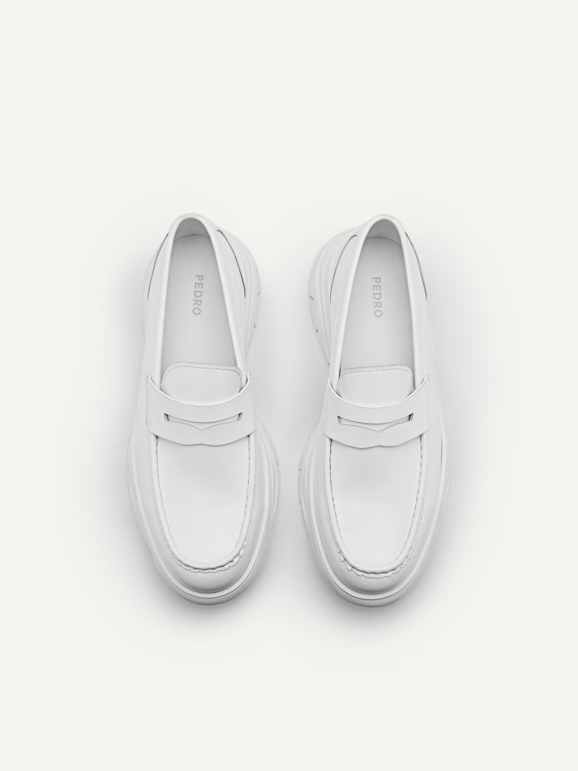 Hybrix皮革便士樂福鞋, 白色