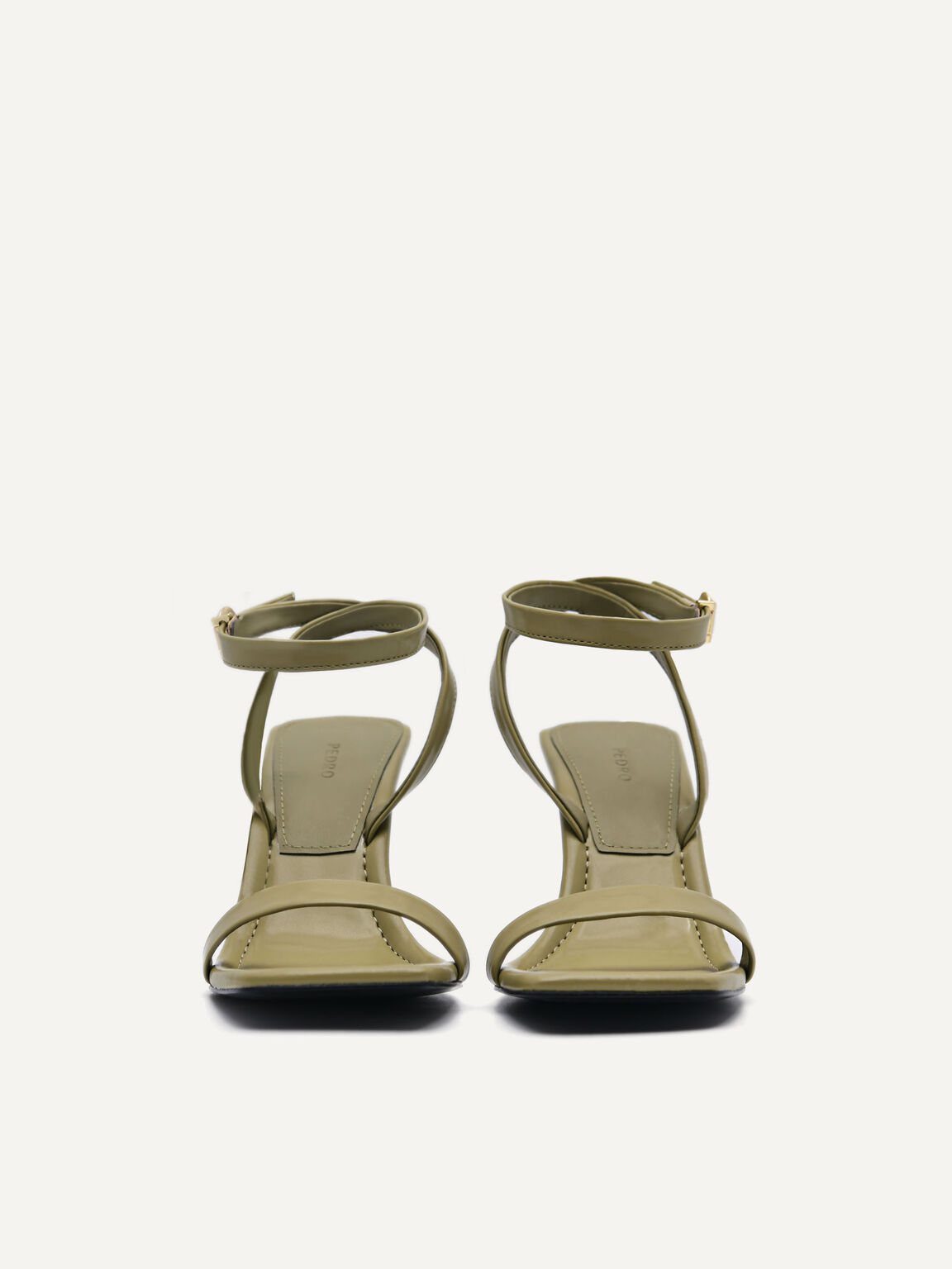 Orb Heel Sandals, Olive