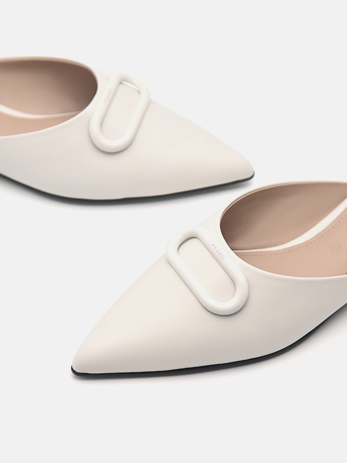 PEDRO工作室Kate皮革穆勒鞋, 粉笔白