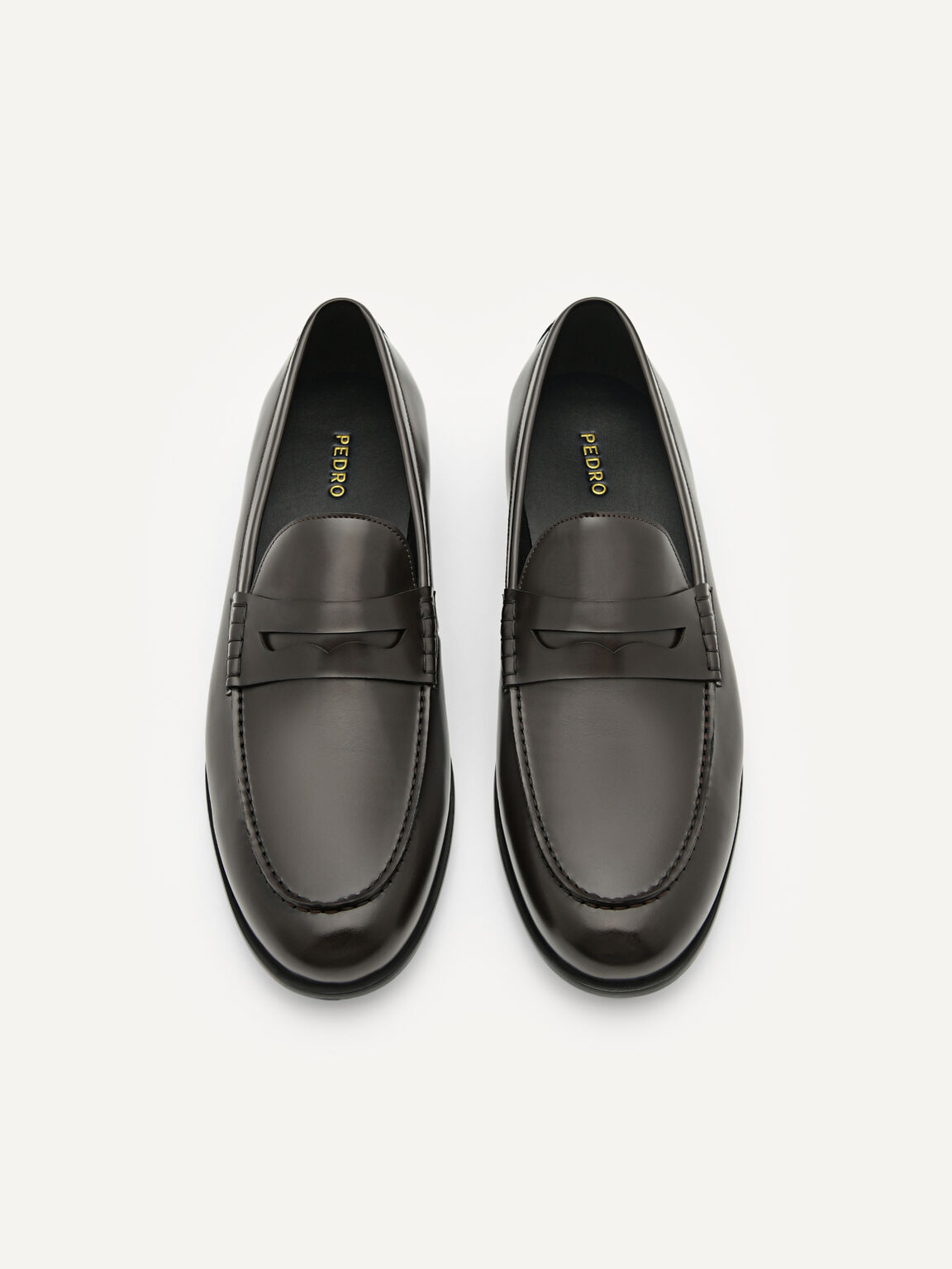 Leather Penny Loafers, Dark Brown