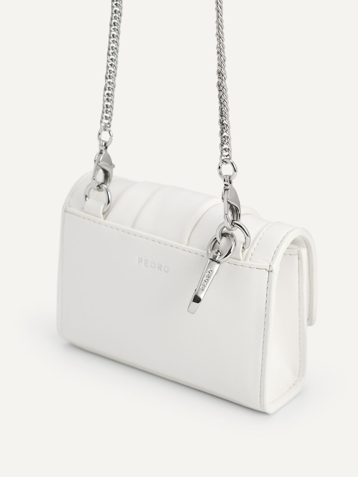 Micro Pleated Shoulder Bag, White