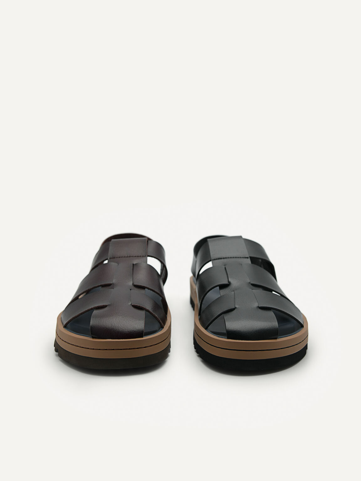 George Caged Sandals, Black