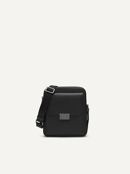 Leather Crossbody Bag, Black