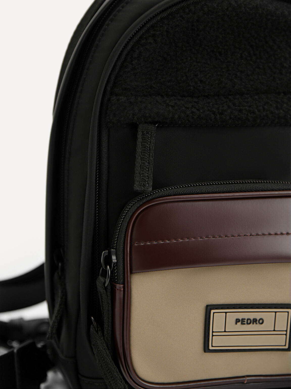 Two-Way Faux Fur Mini Backpack, Black, hi-res