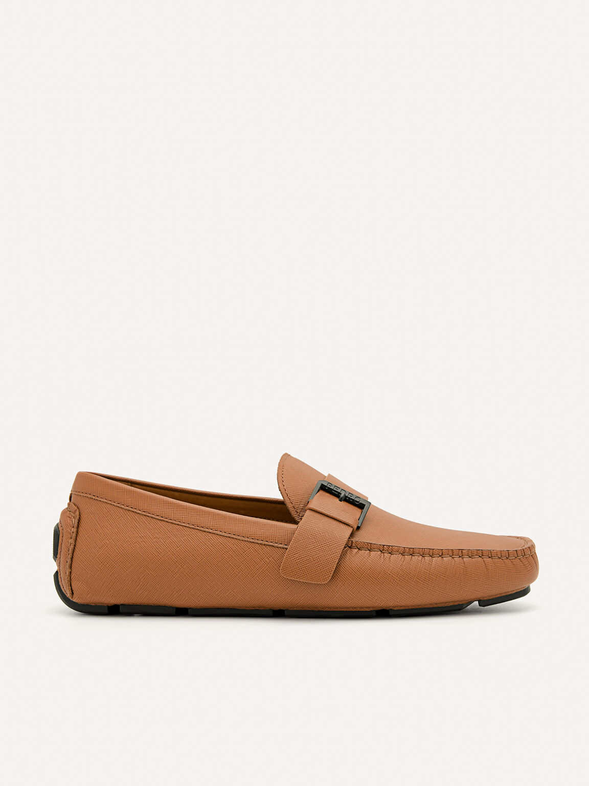 Leather Strap Moccasins, Brown