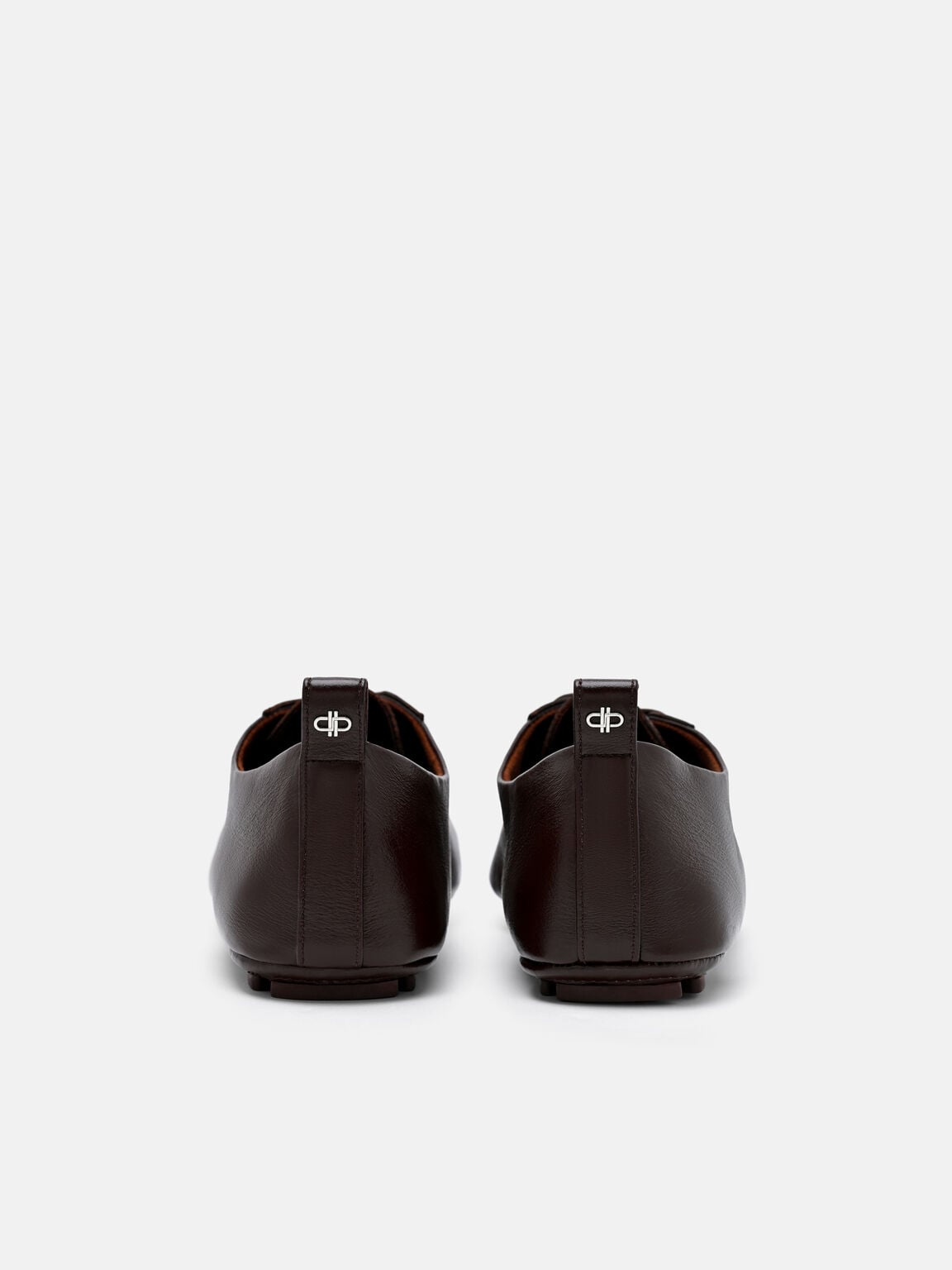 Kendall Leather Flats, Dark Brown
