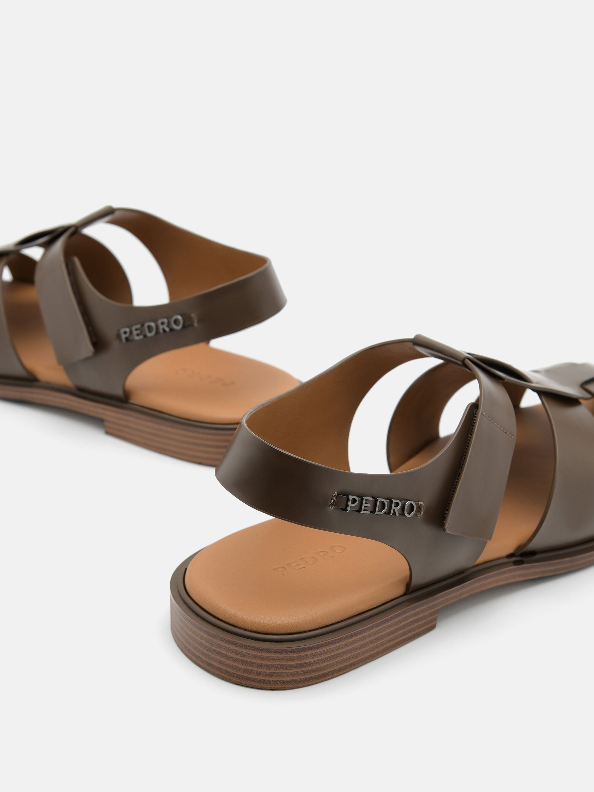 Brown Roman Backstrap Sandals - PEDRO US