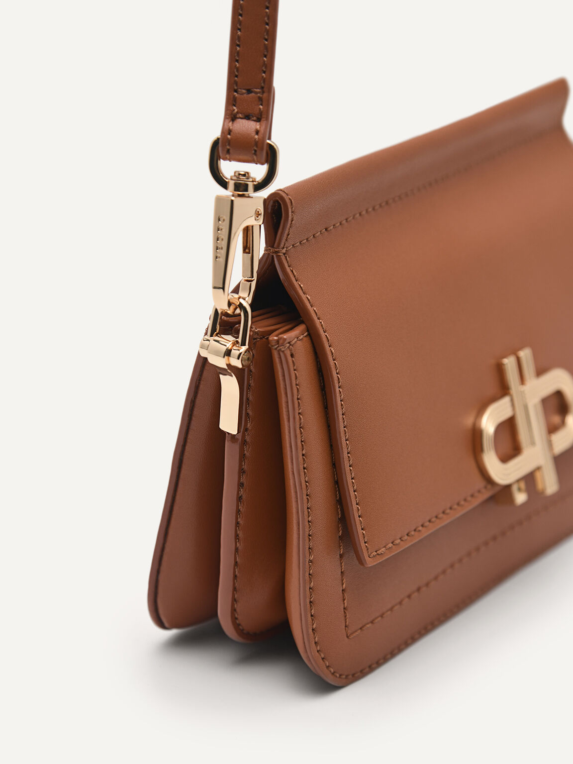PEDRO Icon Mini Leather Shoulder Bag, Camel