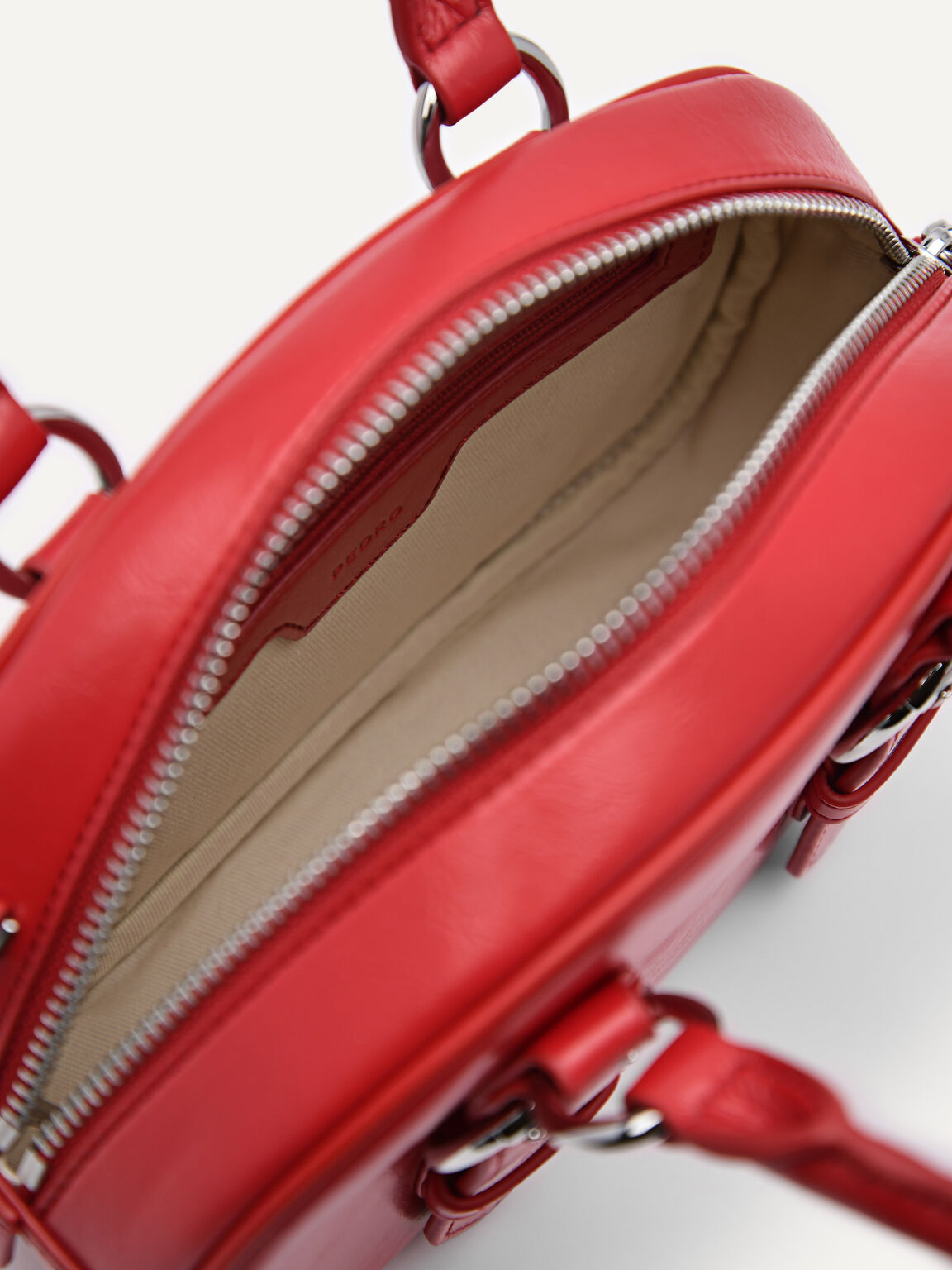 Mini Buckle Handbag, Red