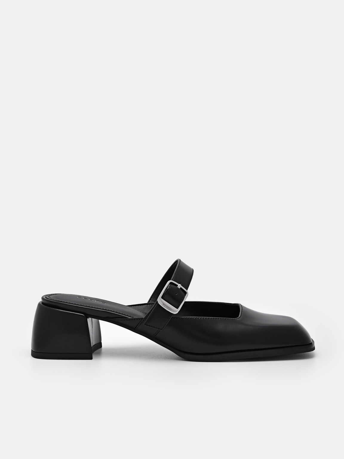 Varsha Leather Heel Mules, Black