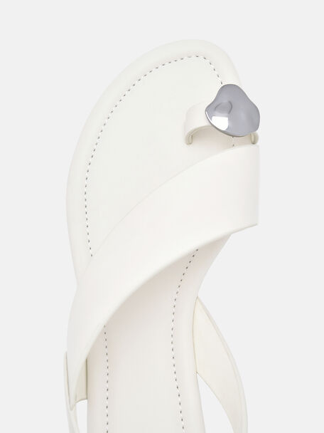 Alexis Leather Slingback Sandals, Chalk