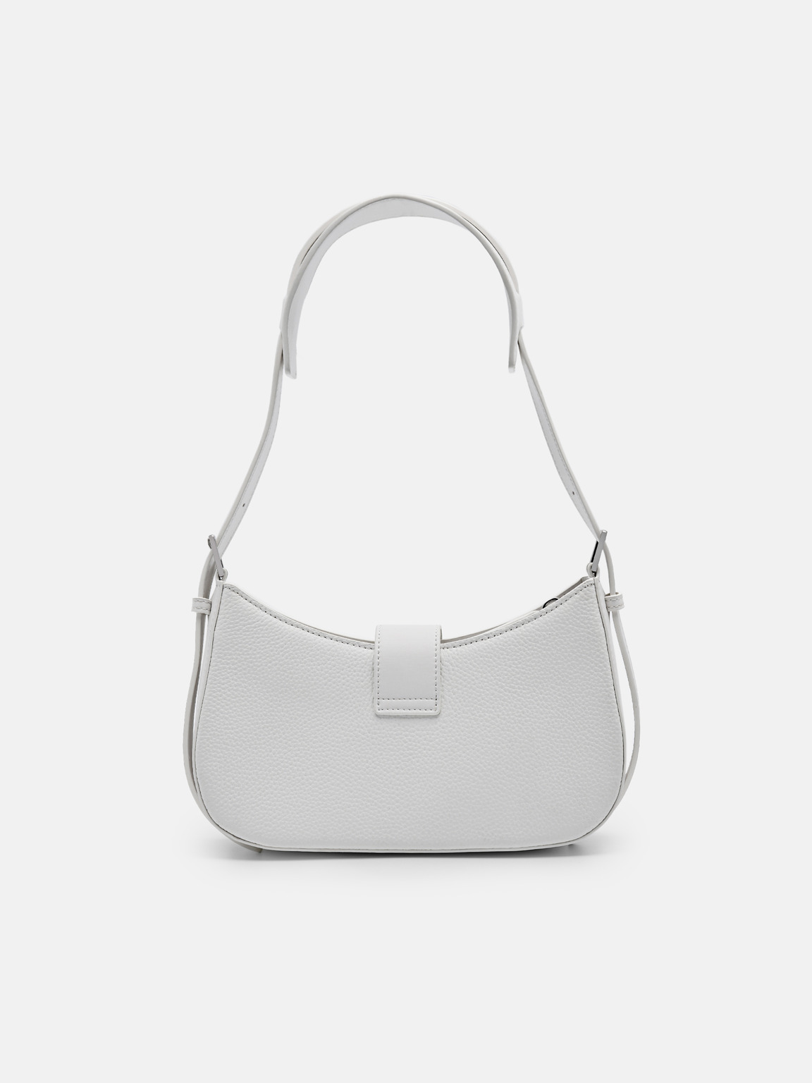 Helix Leather Shoulder Bag, White