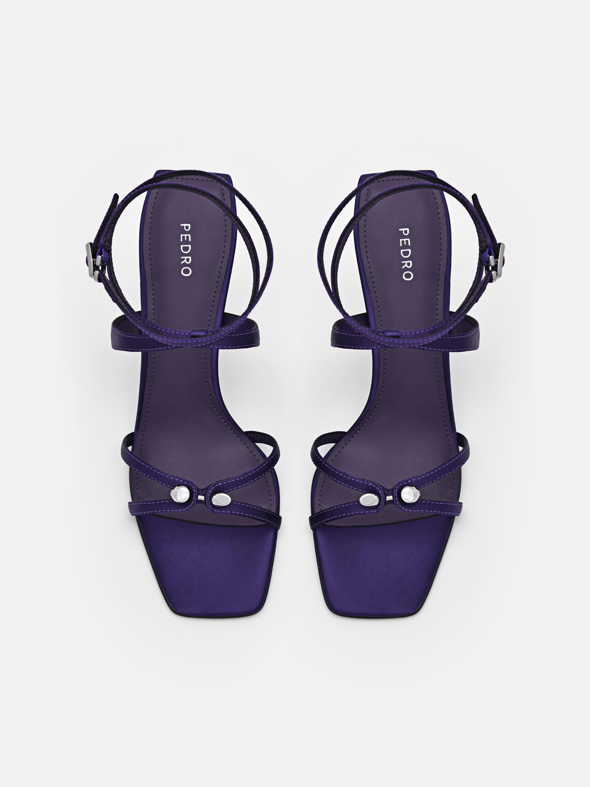 Sofia皮革高跟涼鞋, Dark Purple