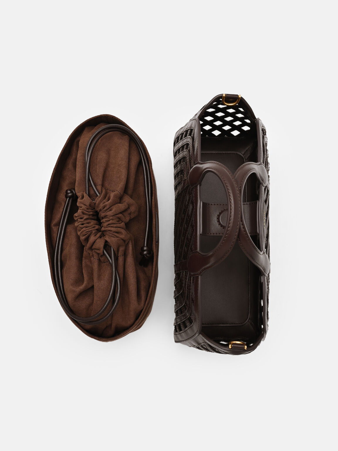 Orion Woven Tote Bag, Dark Brown