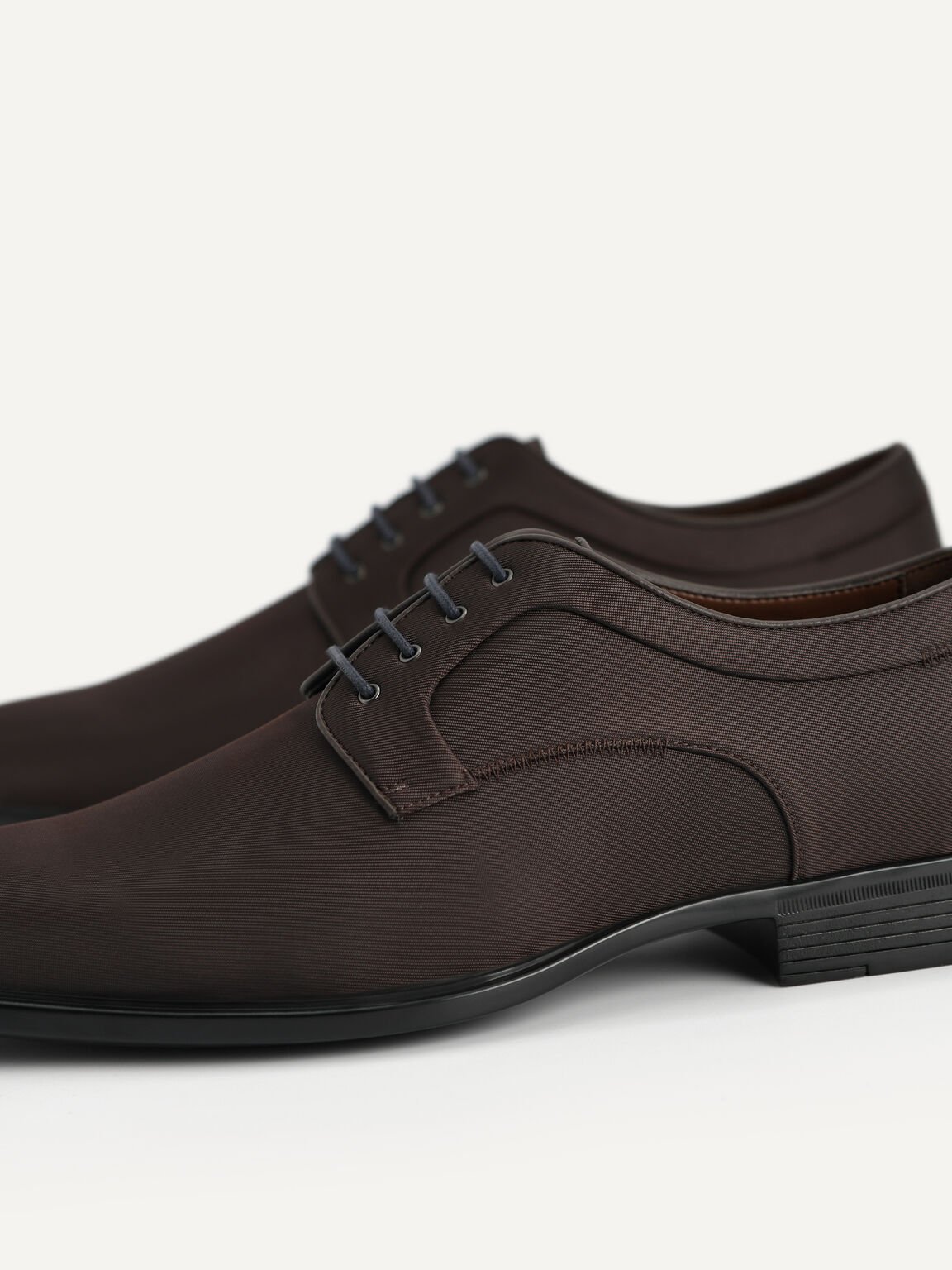 Pointed Square Toe Derby Shoes, Dark Brown