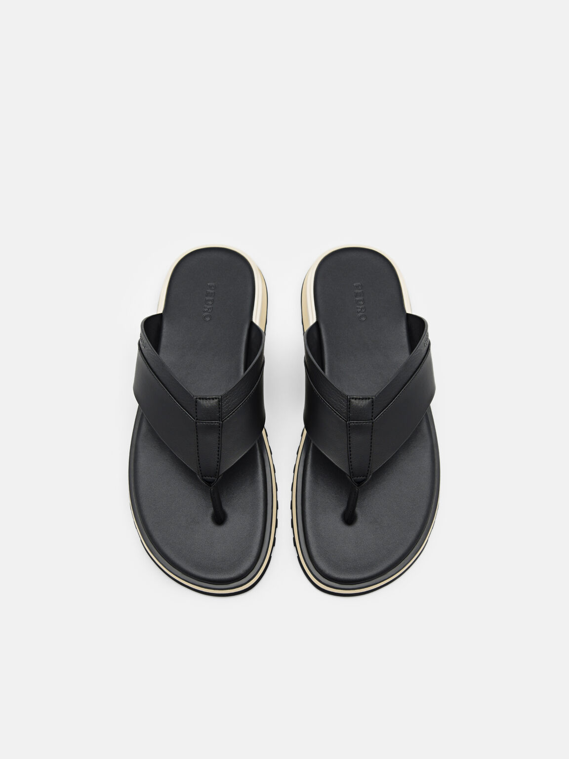 Microfiber Thong Sandals, Black