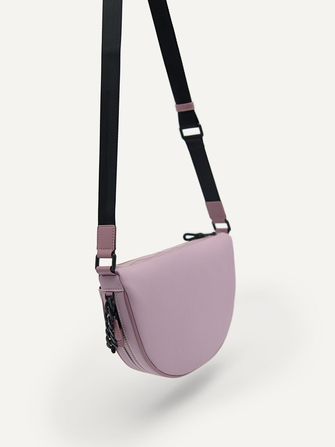 Nylon Sling Bag with Detachable Card Holder, Lilac