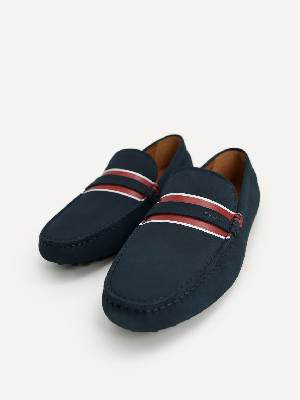 Leather Moccasins, Navy