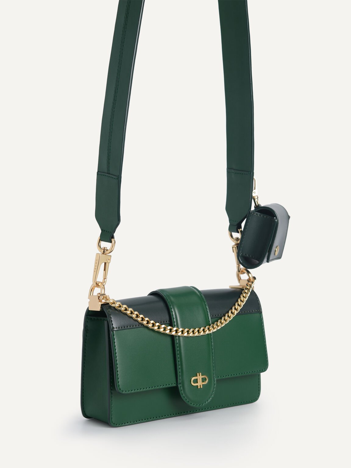 Icon Leather Shoulder Bag, Green