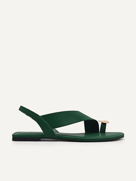 Demi Toe Loop Sandals, Dark Green