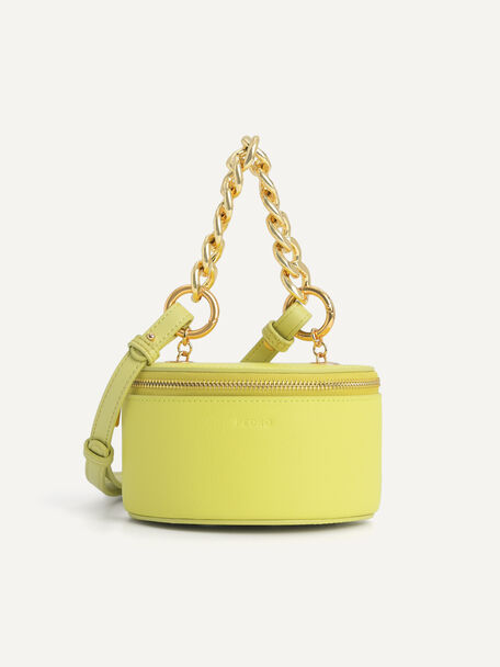 Mini Leather Sling Pouch, Light Yellow
