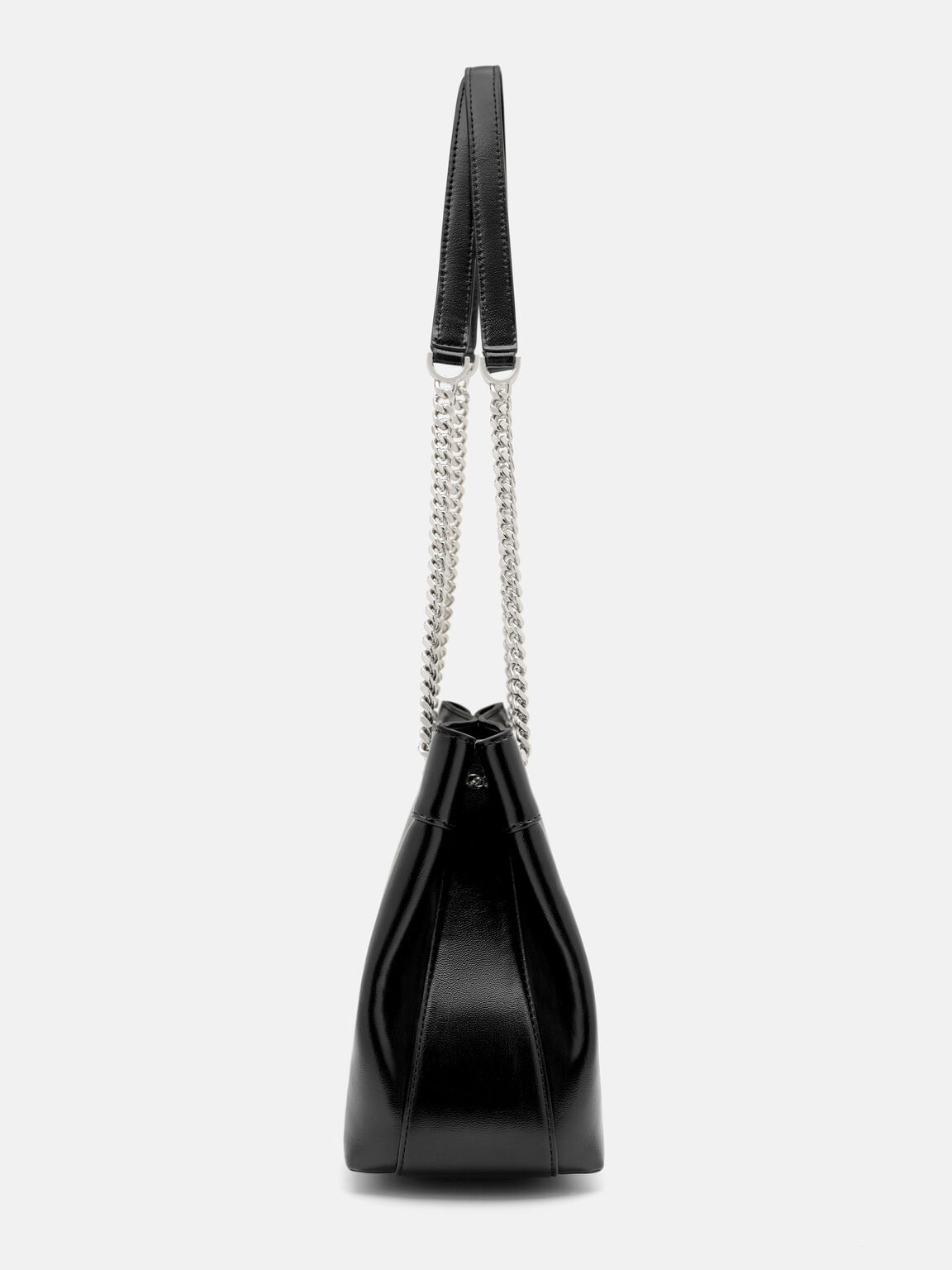Cassier Shoulder Bag, Black Wrinkled