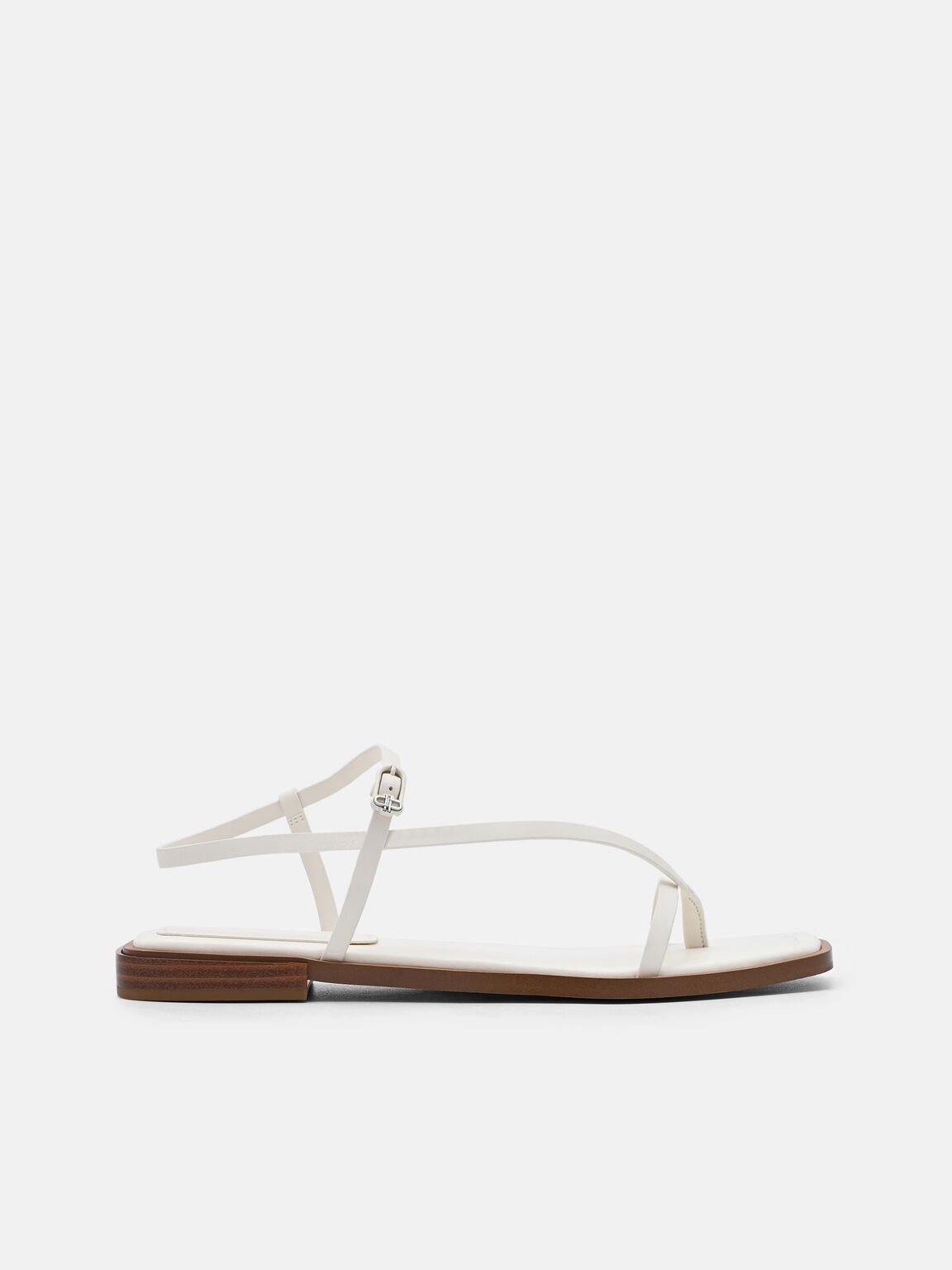 Ashby Leather Strappy Sandals, Chalk