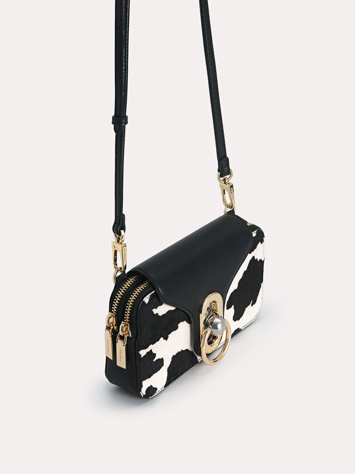 Mini Cow-Printed Leather Shoulder Bag, Multi, hi-res