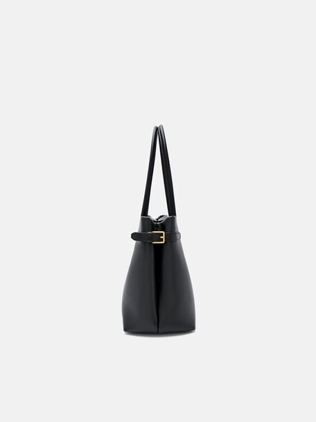 Laurel Leather Handbag, Black