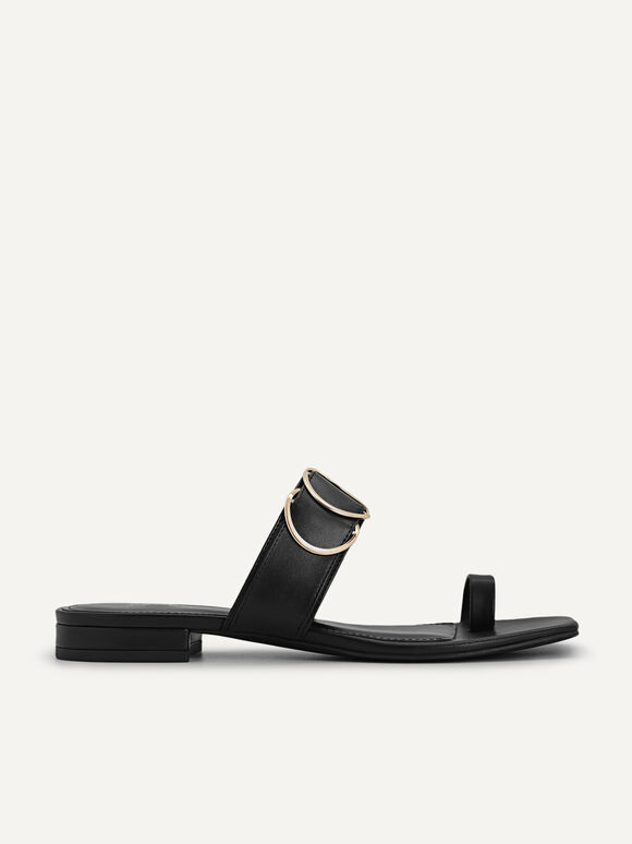 Toe Loop Sandals, Black