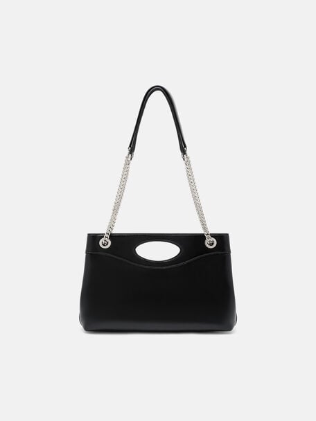 Cassier Shoulder Bag, Black Wrinkled