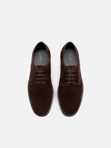 Anders Suede Derby Shoes, Espresso Brown Suede