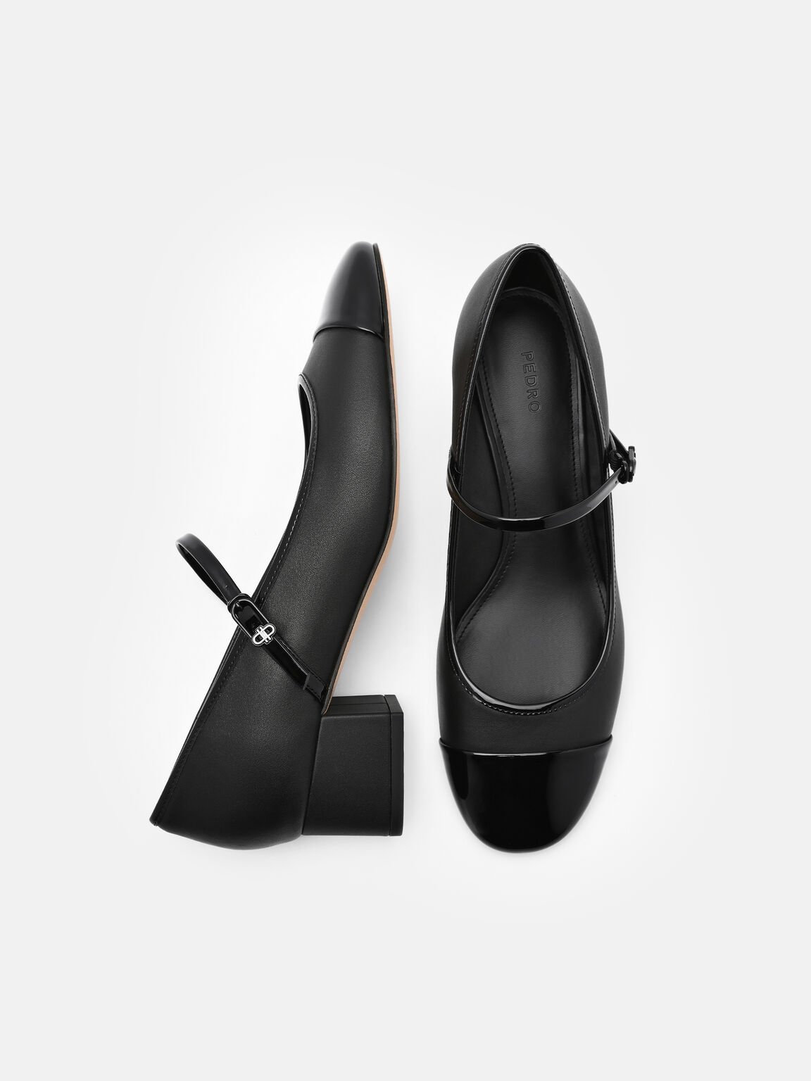 Claude Leather Mary Jane Pumps, Black