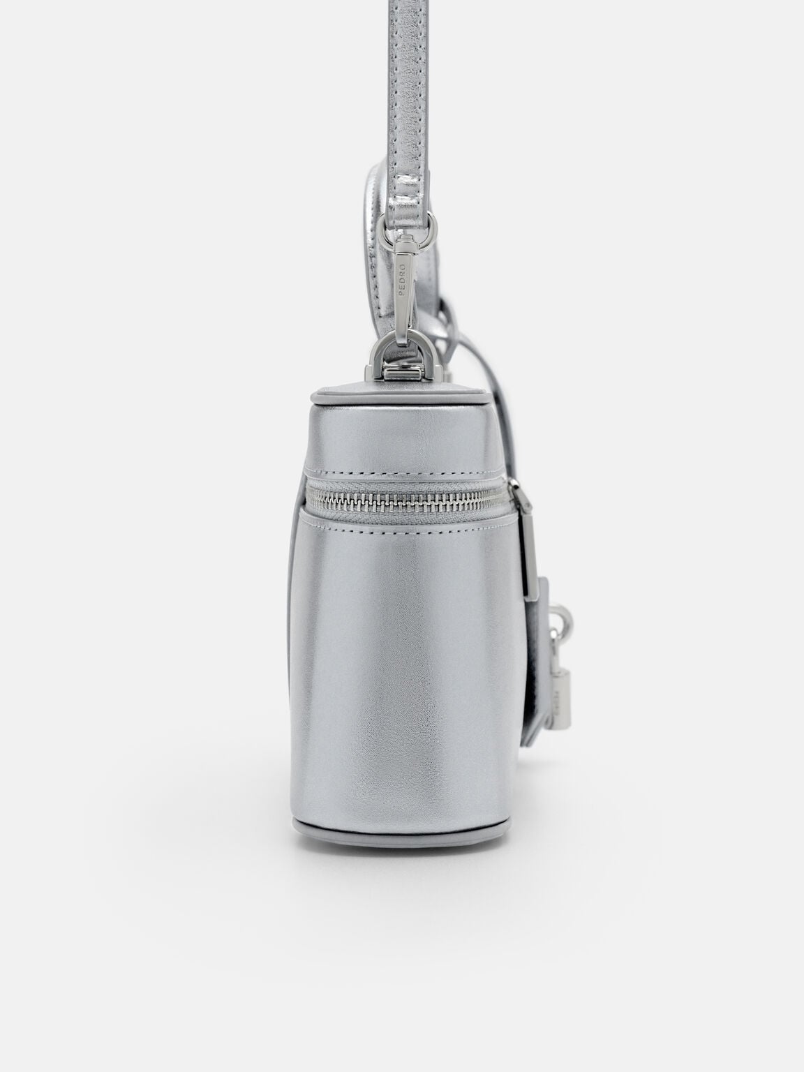 Ari Leather Shoulder Bag, Silver