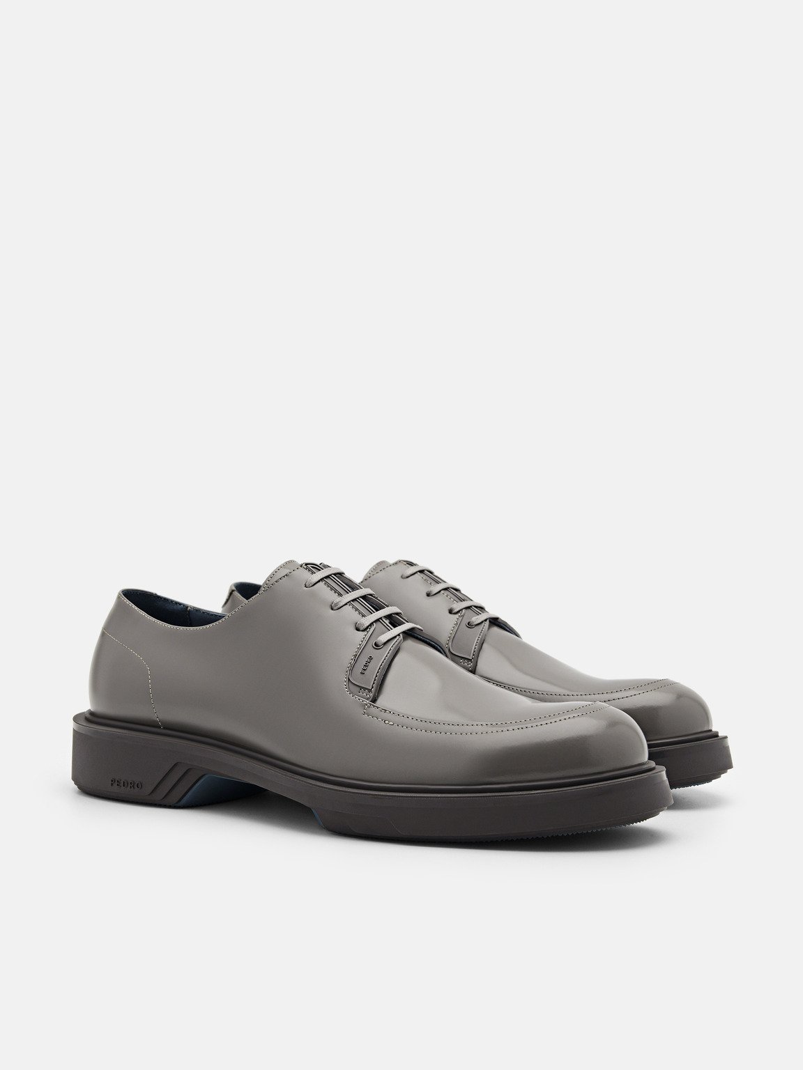 Loop Leather Derby Shoes, Dark Grey
