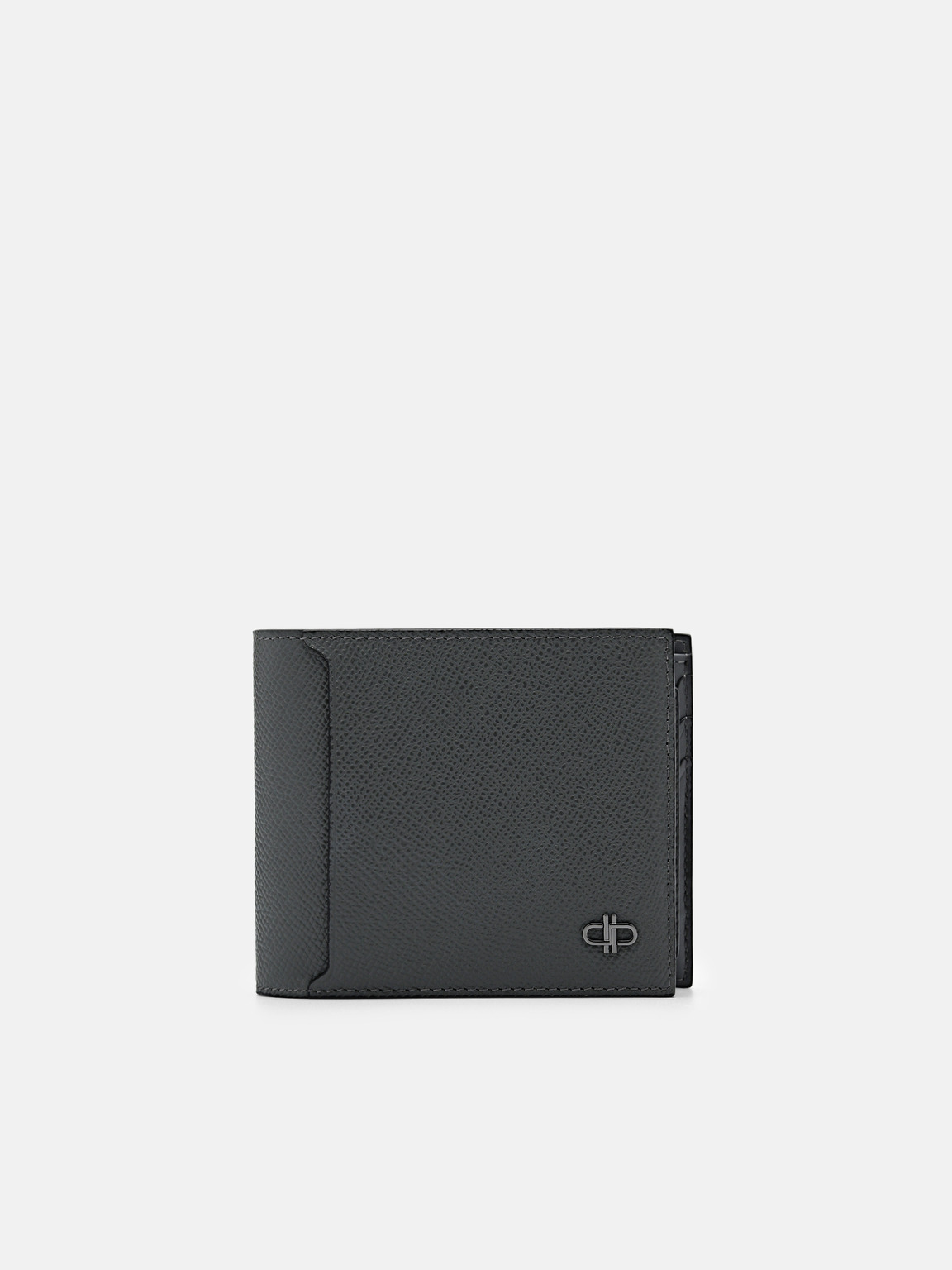 PEDRO Icon Leather Bi-Fold Wallet with Insert, Dark Grey