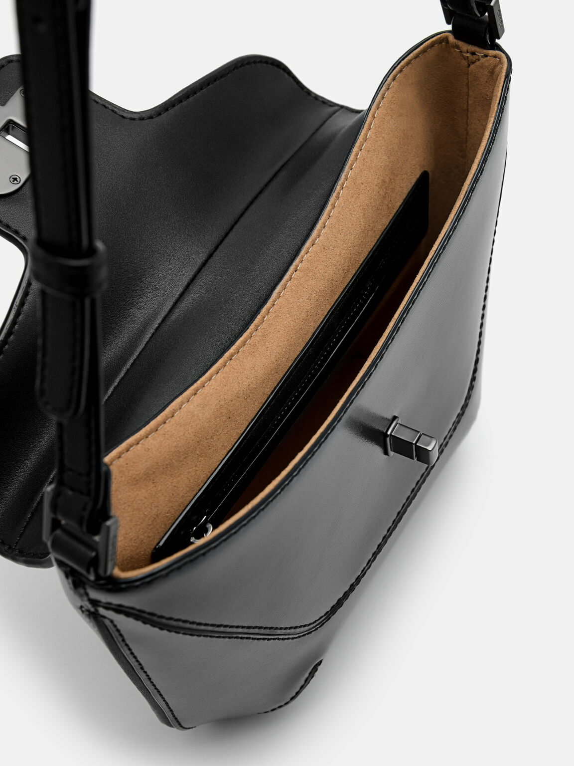 PEDRO Icon Leather Satchel Bag, Black