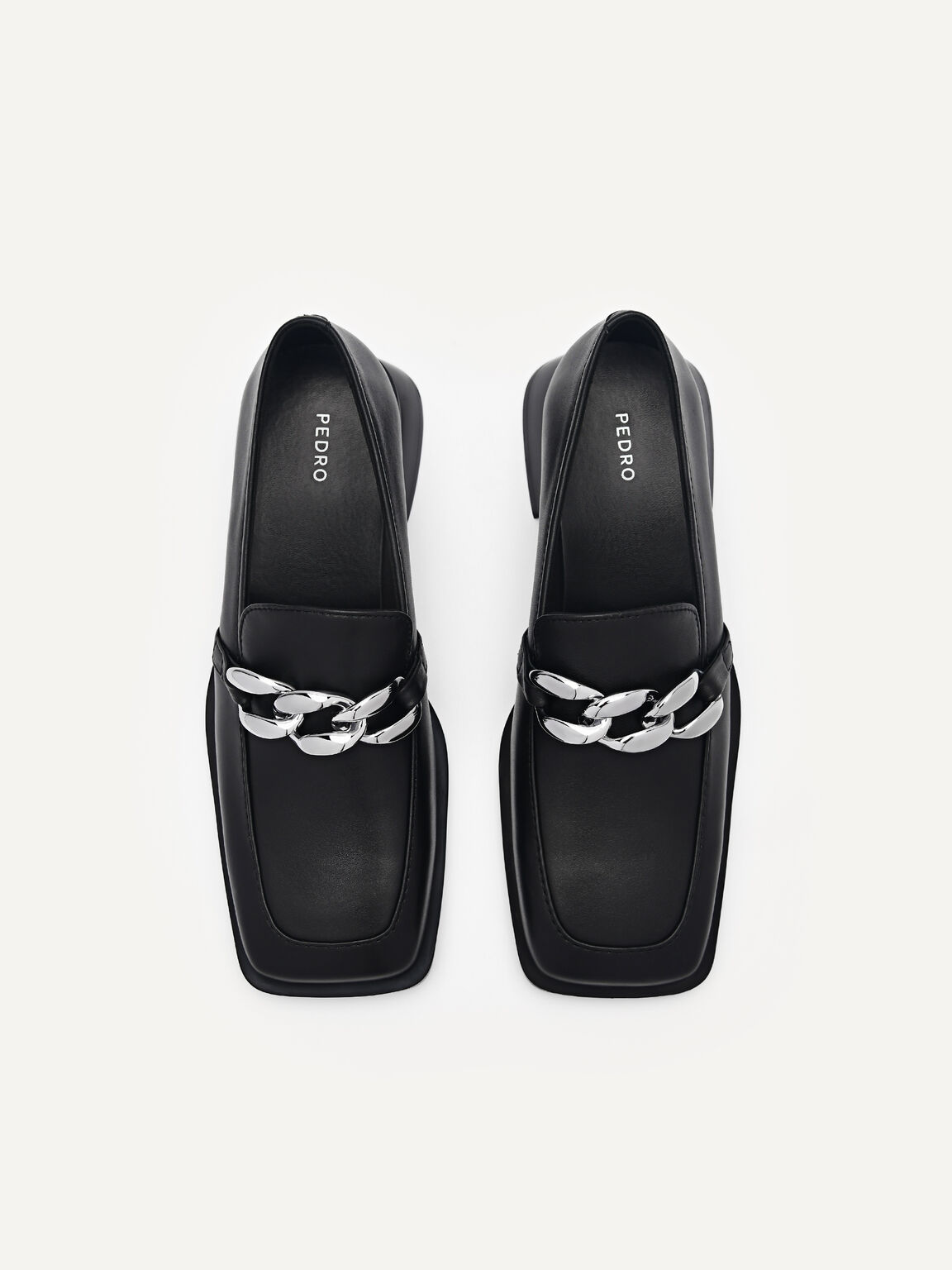 Lyra Leather Loafers, Black