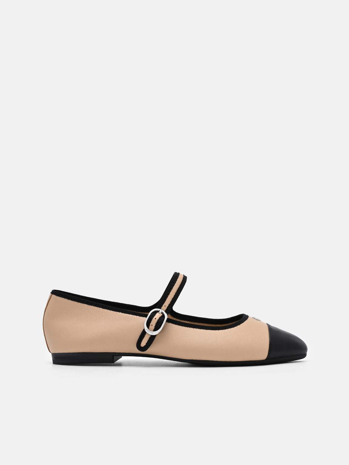 Alina Leather Ballerina Flats, Nude