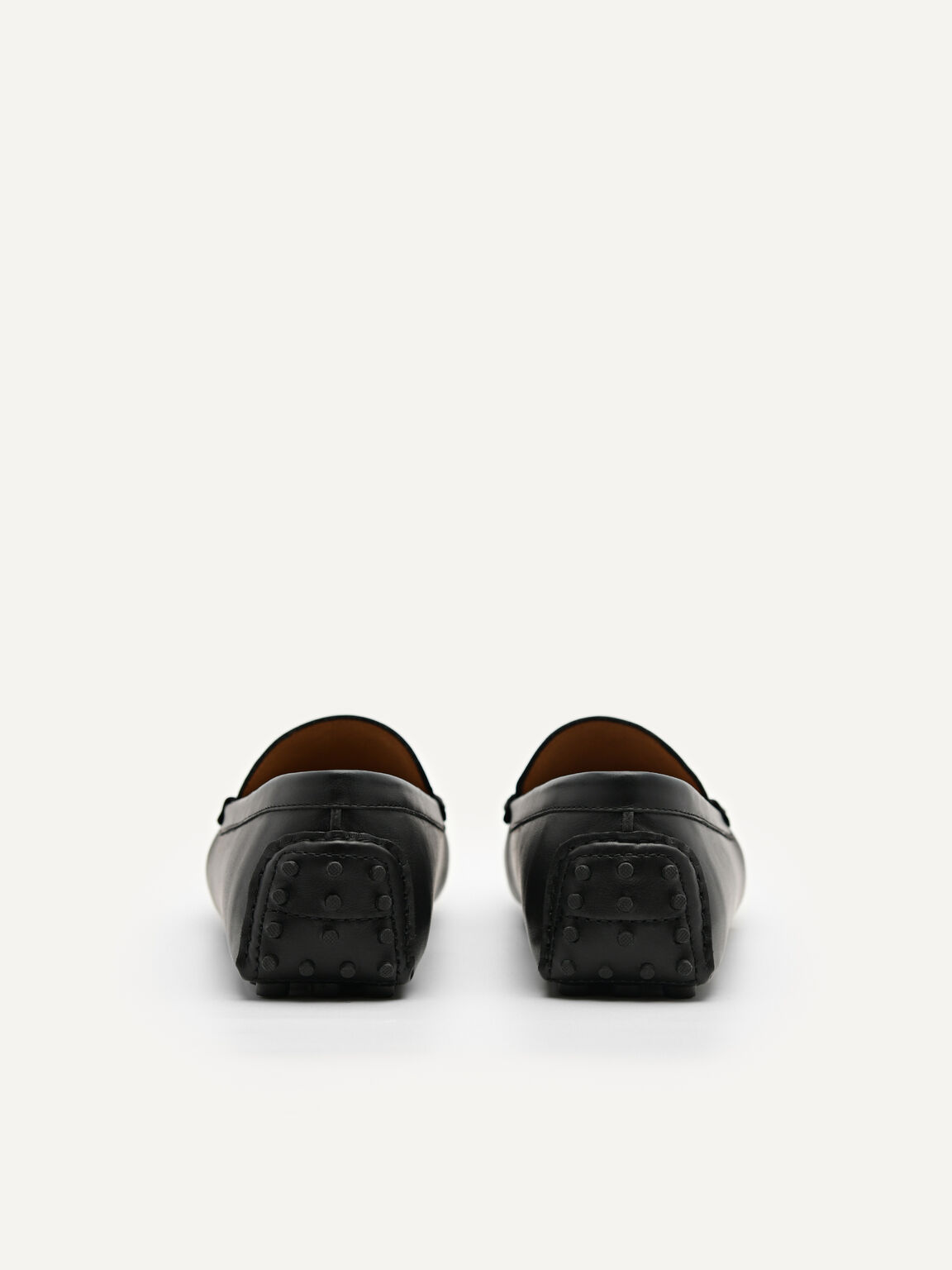 Leather Buckle Moccasins, Black