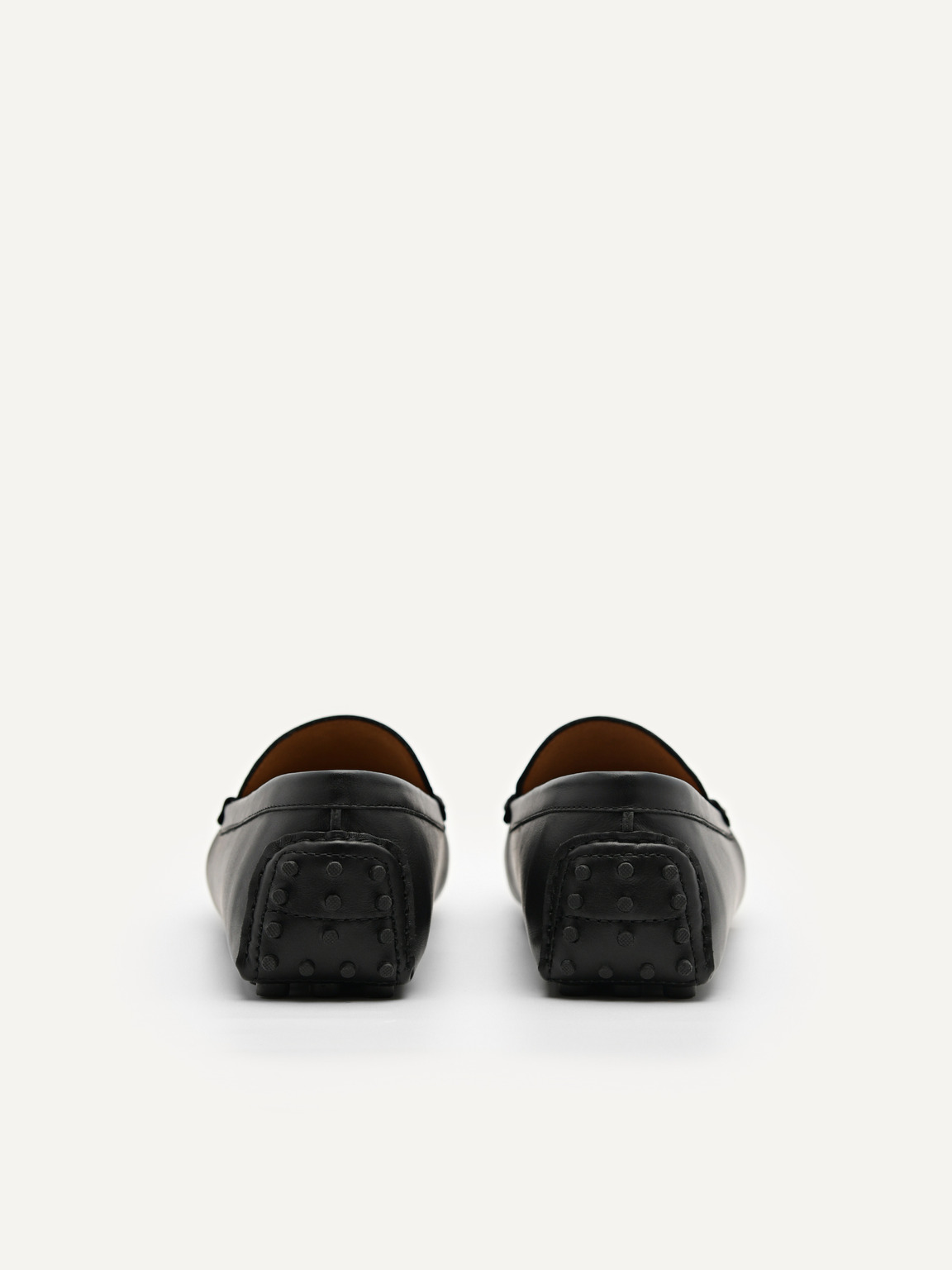 Leather Buckle Driving Shoes, Black